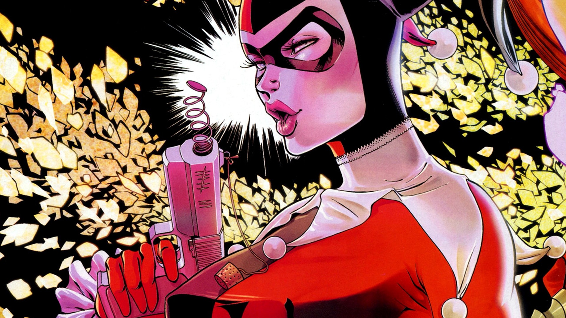General 1920x1080 Harley Quinn DC Comics Batman gun fantasy girl villains girls with guns mask women comic art comics