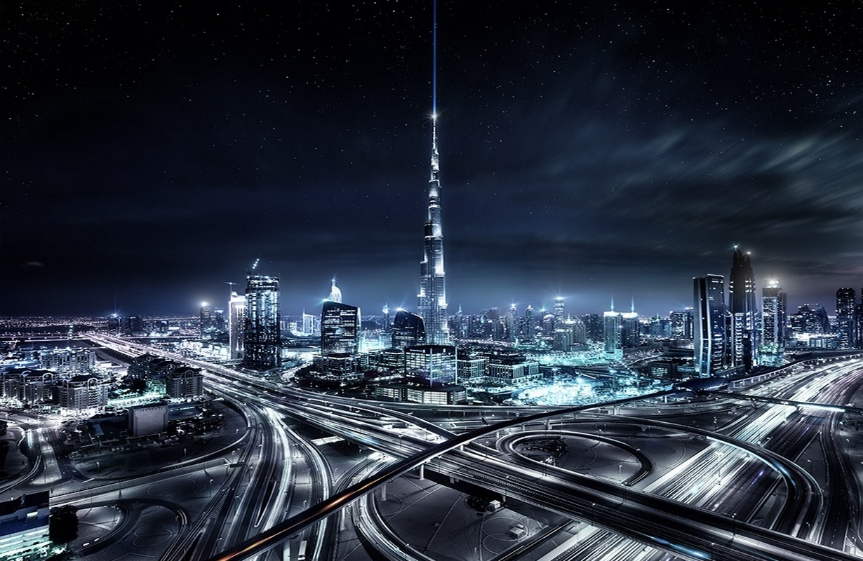 General 1230x800 United Arab Emirates flag city cityscape sky city lights stars long exposure