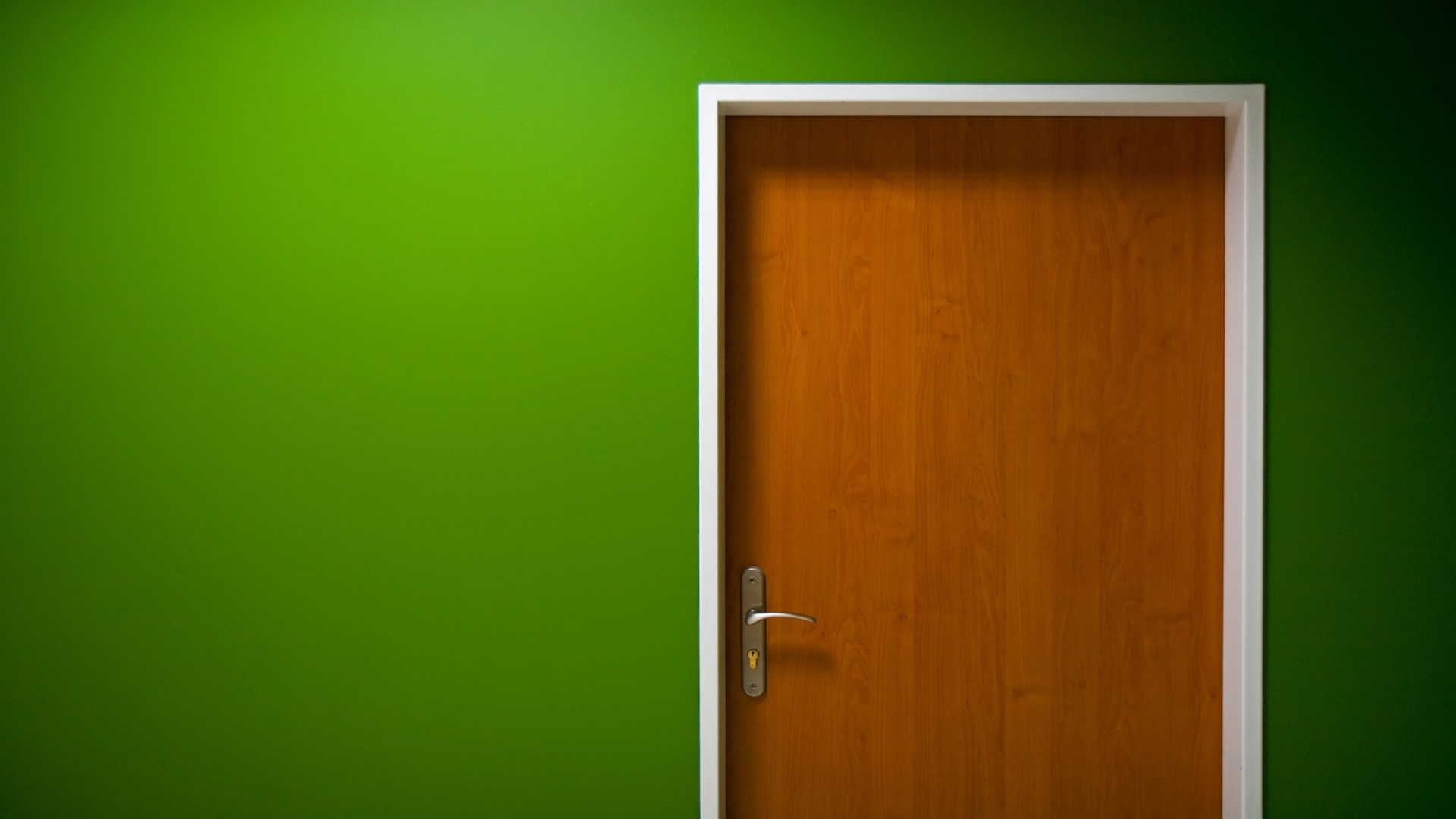General 1920x1080 door green wall wooden surface minimalism