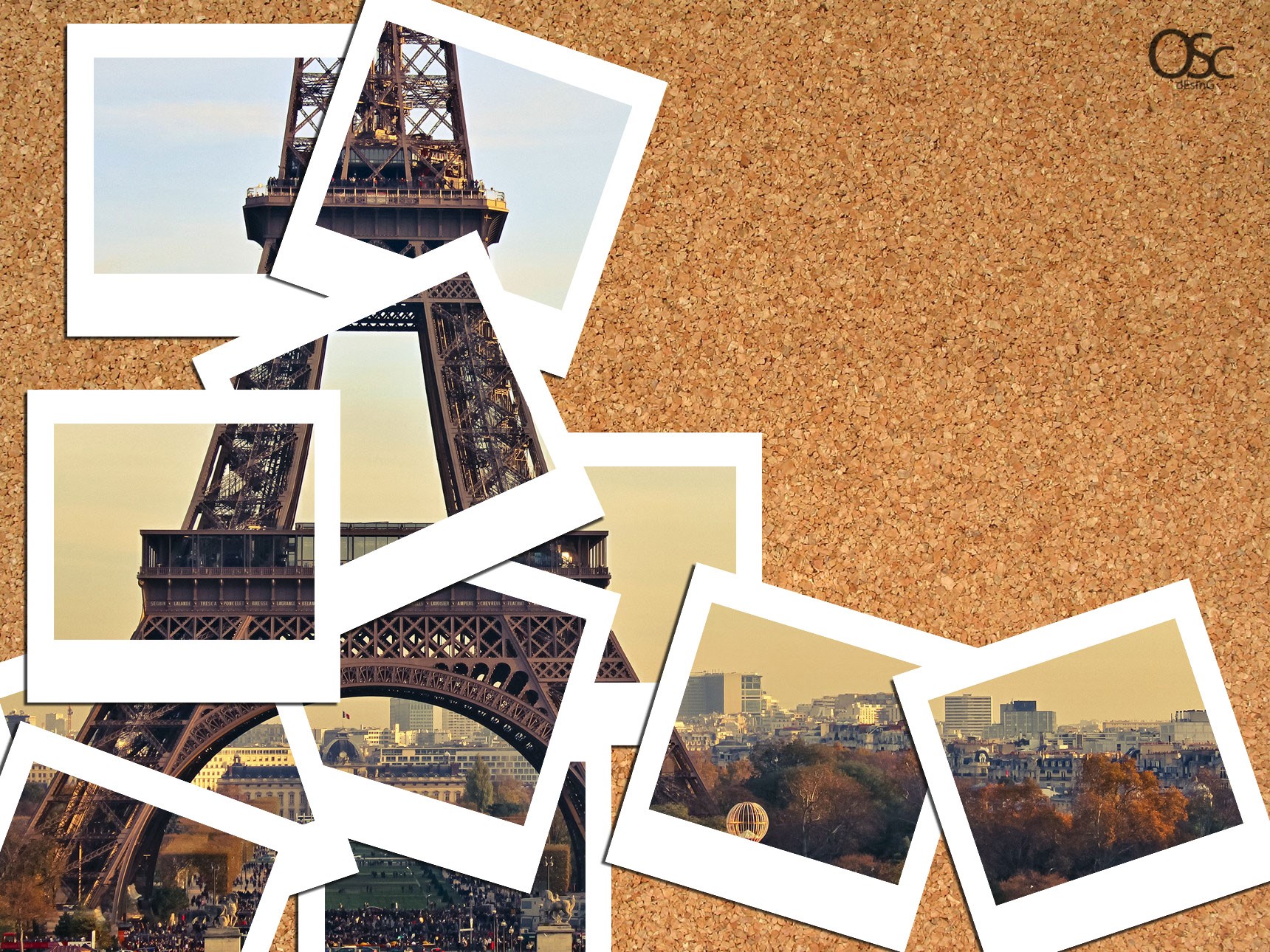 General 1720x1290 polaroid Eiffel Tower collage Paris cityscape digital art