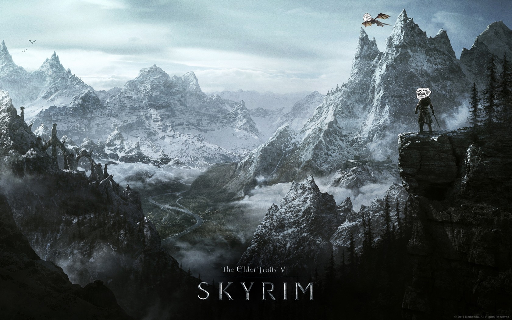 General 1680x1050 video games The Elder Scrolls V: Skyrim PC gaming fantasy art video game art Bethesda Softworks 2011 (Year) mountains