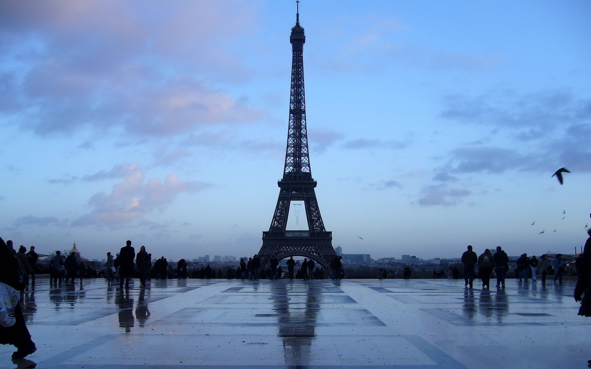 General 1920x1200 Paris Eiffel Tower France gloomy architecture sky people artwork blue landmark Europe