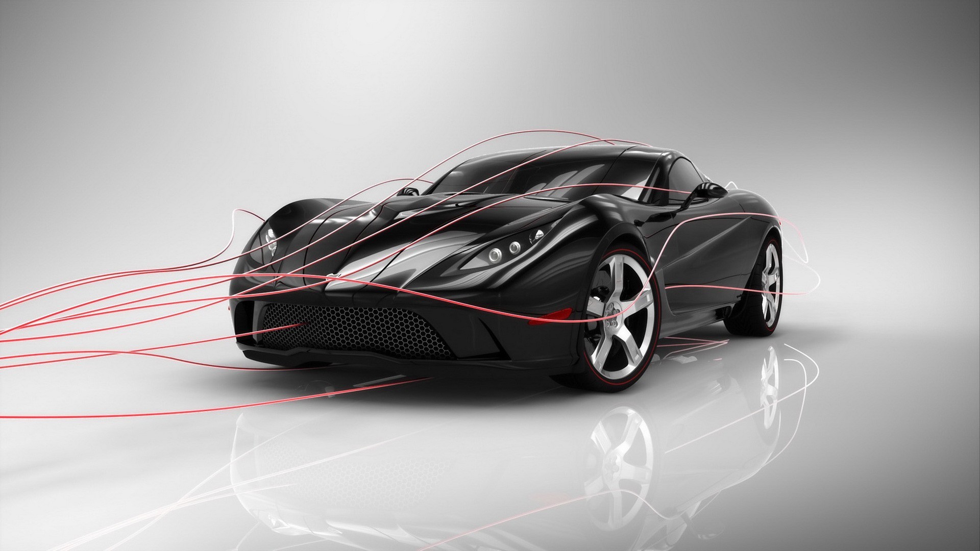 General 1920x1080 car black cars supercars vehicle reflection simple background gradient