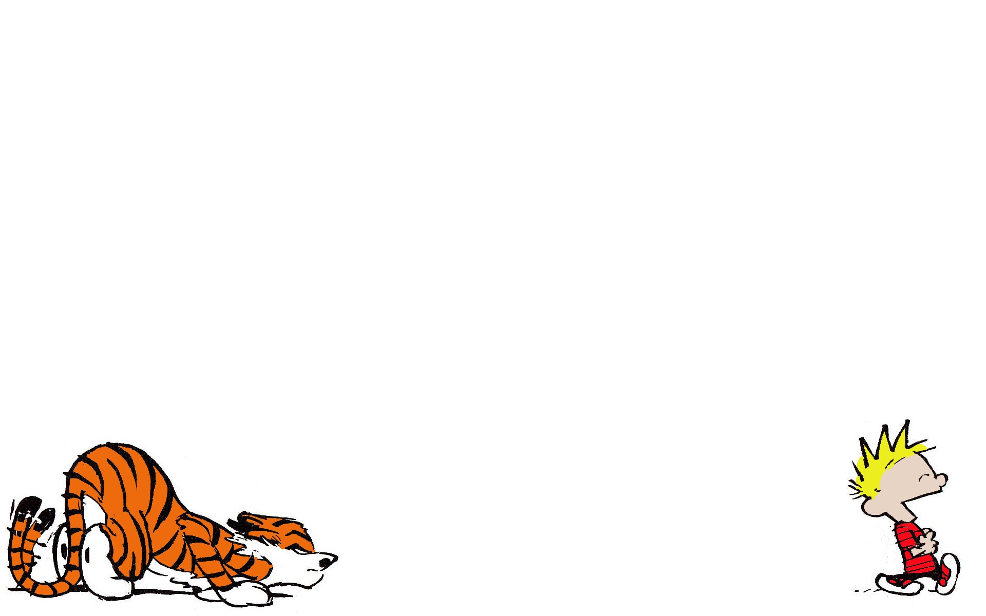 General 1920x1200 Calvin and Hobbes comics Bill Watterson cartoon simple background white background