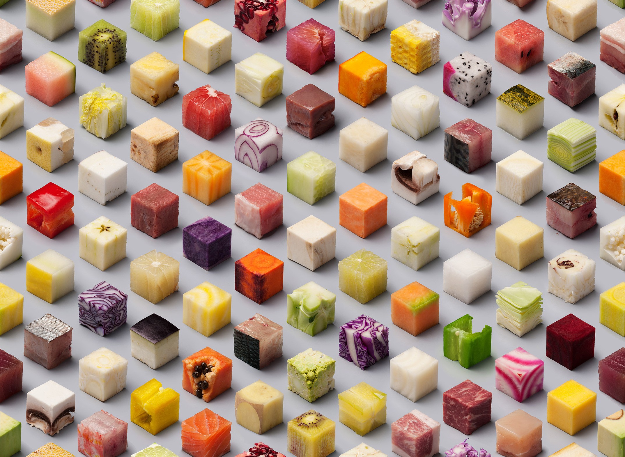 General 2147x1570 cube artwork food CGI 3D blocks