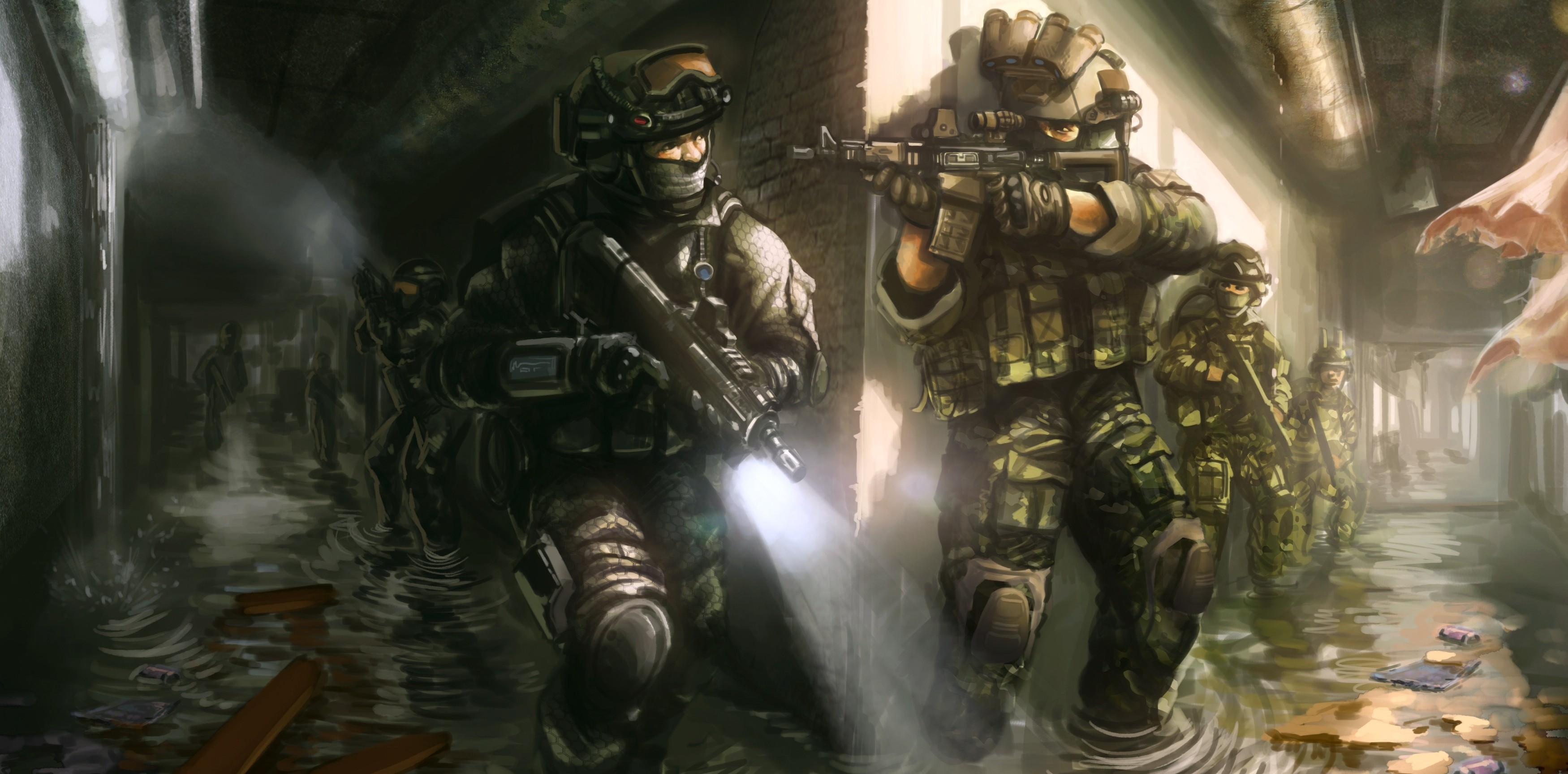 General 3500x1727 artwork soldier military weapon