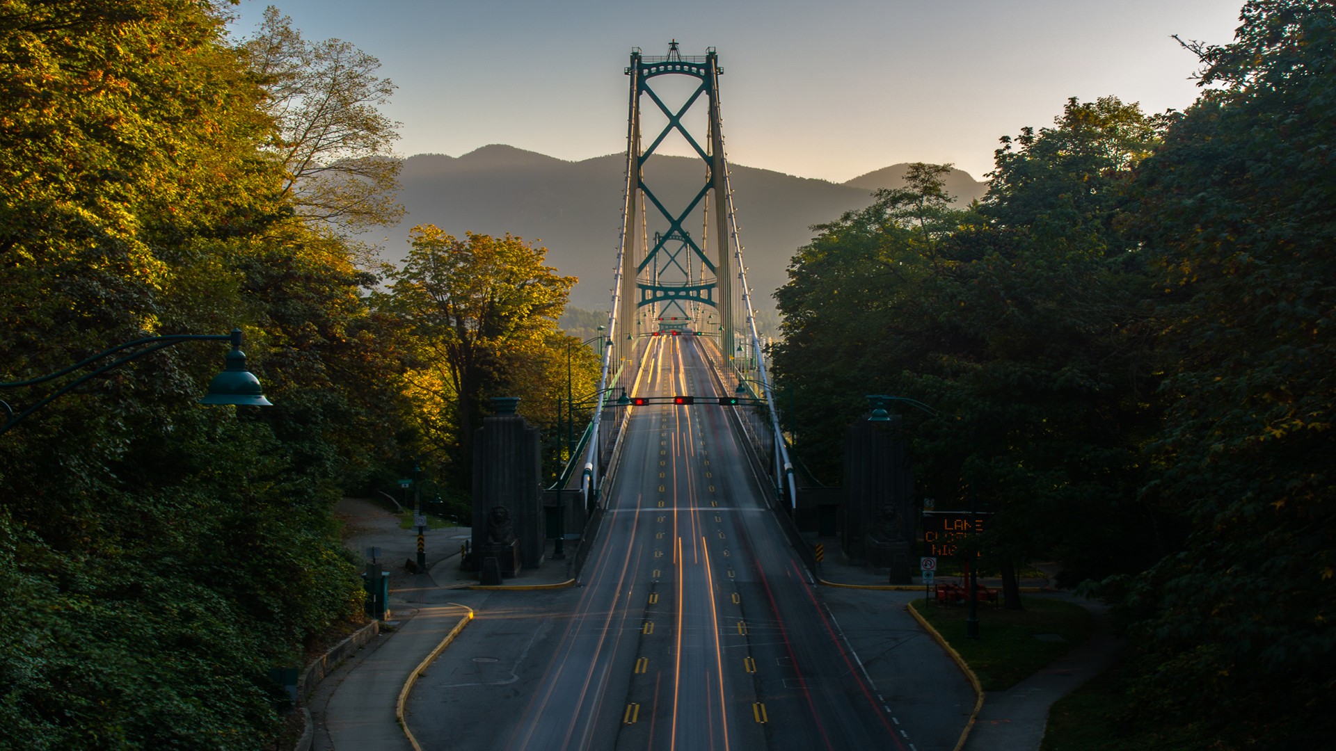 General 1920x1080 bridge highway mountains suspension bridge Vancouver Canada road asphalt