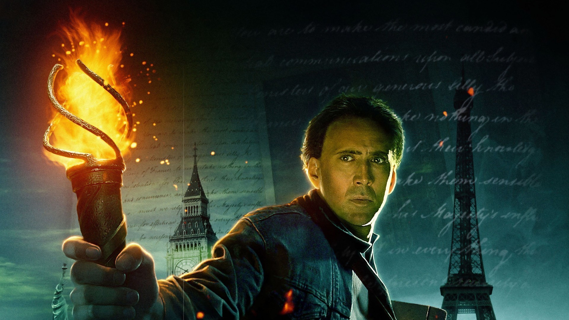 General 1920x1080 Nicolas Cage movies fire Eiffel Tower Big Ben National Treasure (Movie) 2004 (Year)