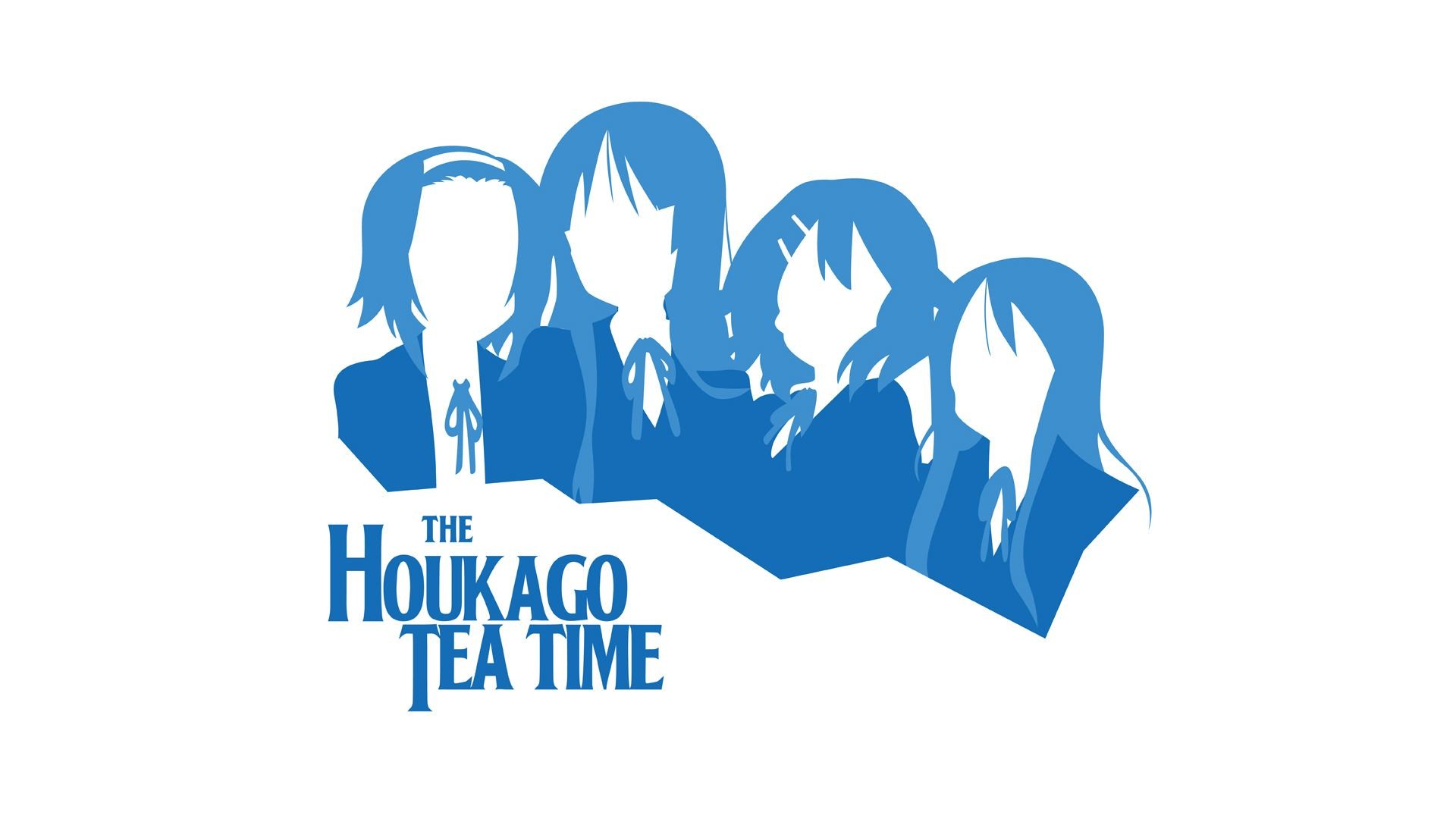 Anime 1920x1080 anime girls anime blue K-ON! silhouette 2D simple background parody The Beatles Kotobuki Tsumugi Hirasawa Yui Akiyama Mio Tainaka Ritsu fan art group of women DeviantArt minimalism