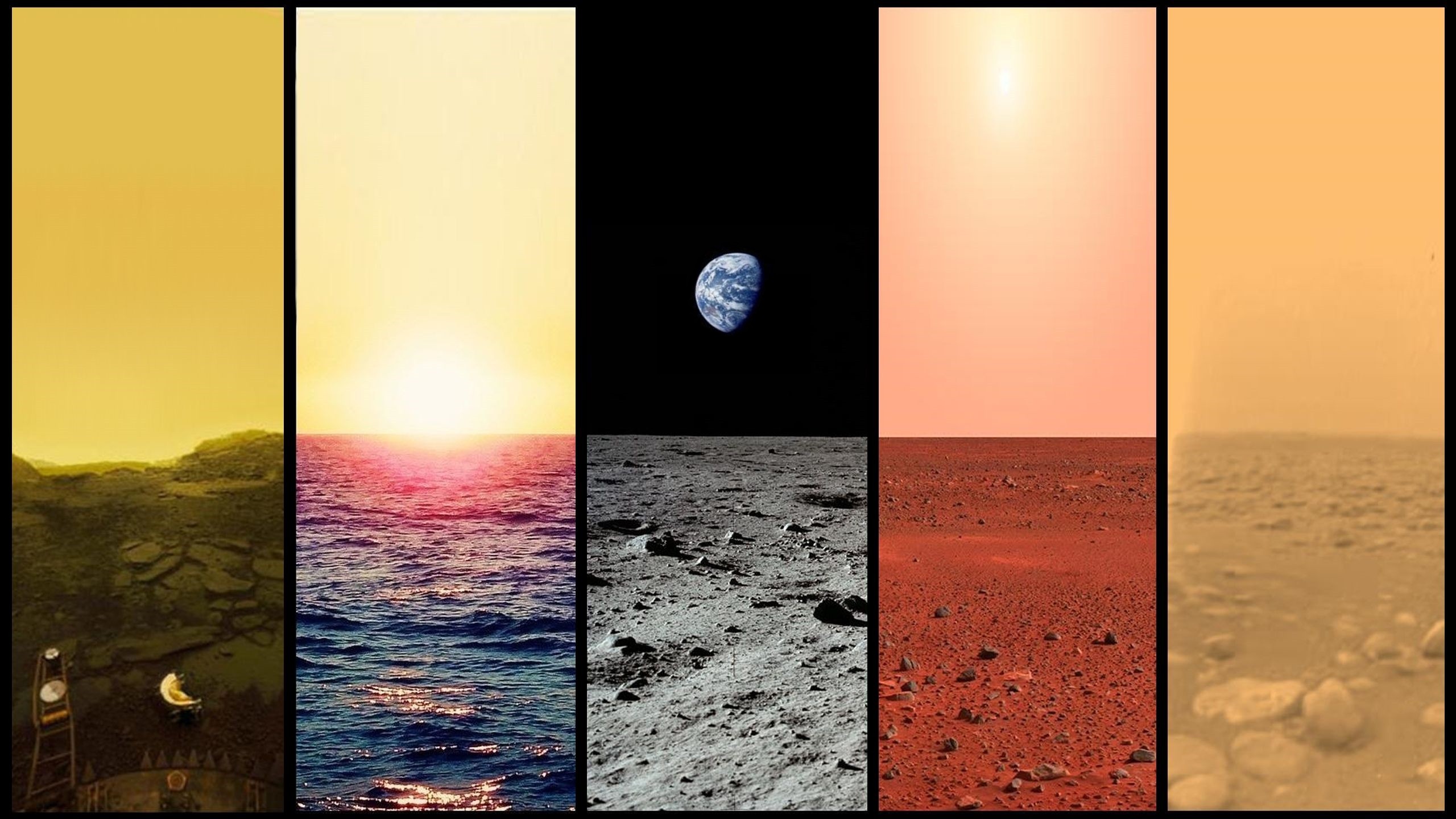 General 2560x1440 planet Moon collage digital art