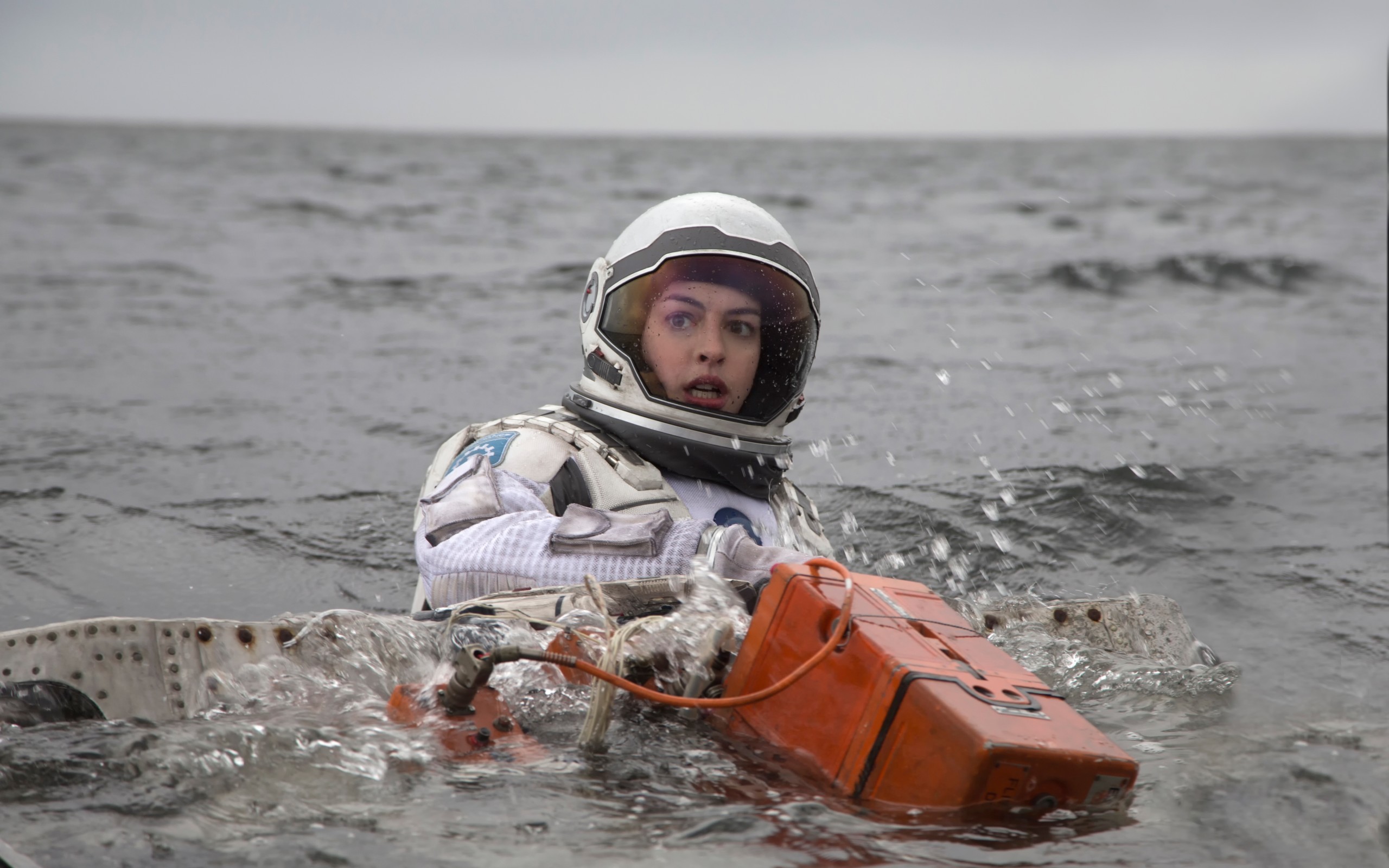 People 2560x1600 Interstellar (movie) Anne Hathaway women women outdoors actress film stills science fiction women science fiction in water water