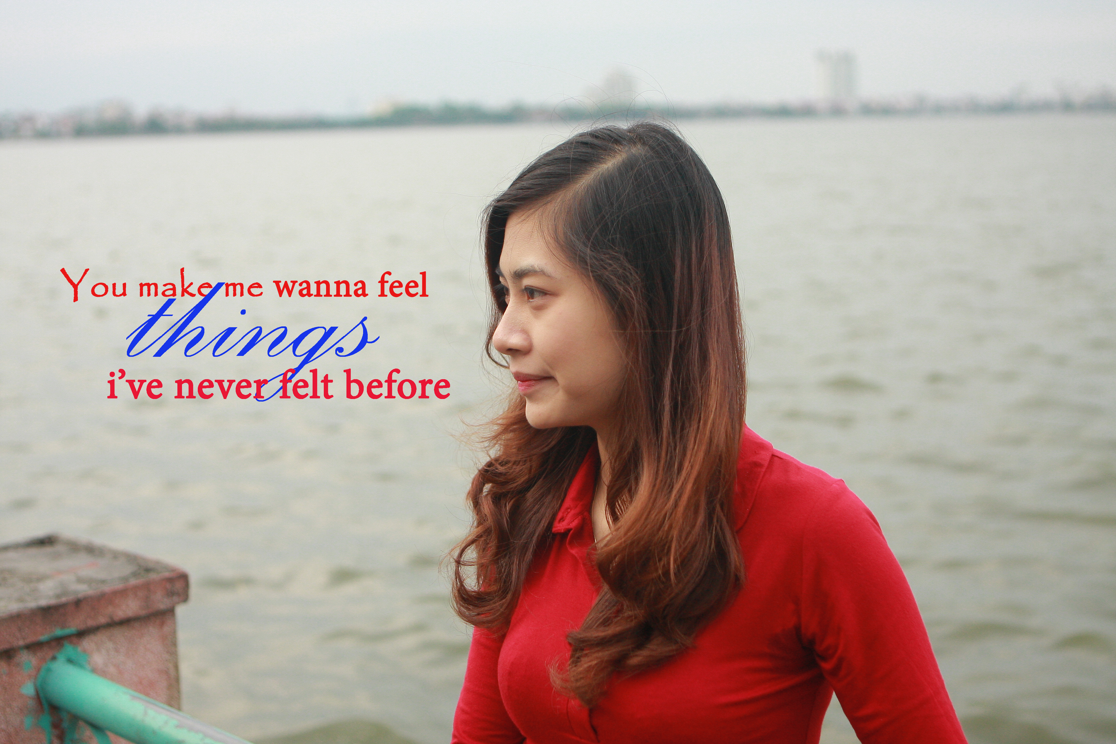 People 3888x2592 women model Asian text typography long hair motivational women outdoors water looking away outdoors mixed fonts