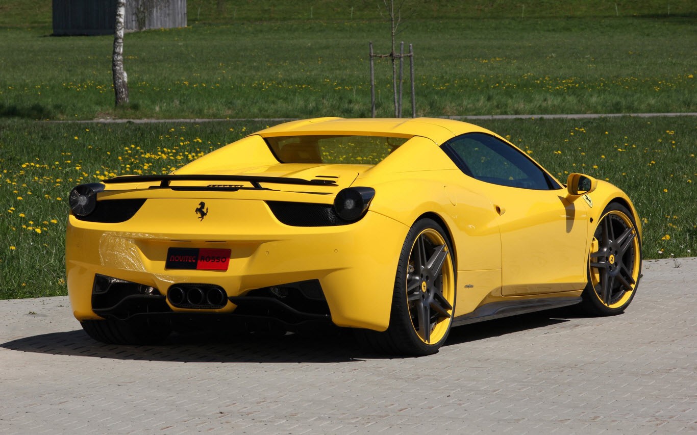 General 1366x853 car yellow cars Ferrari Ferrari 458 Novitec Rosso italian cars Stellantis