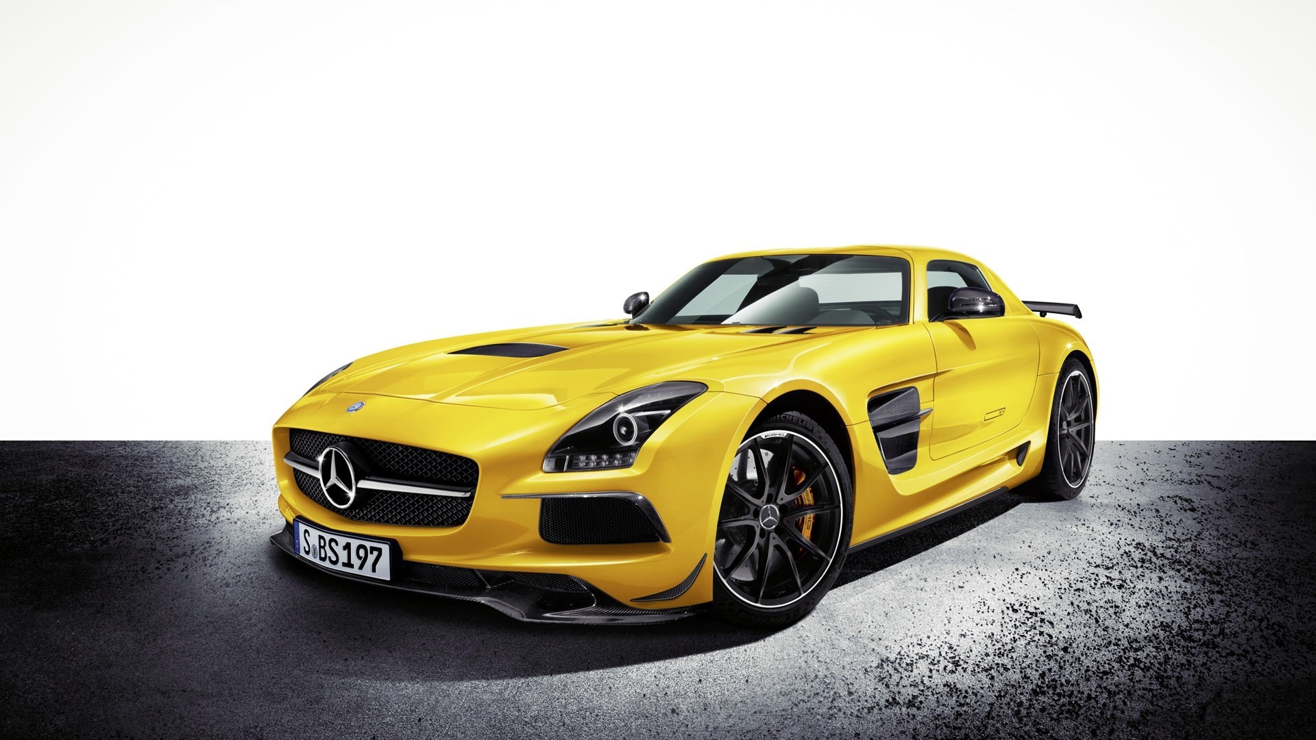 General 1920x1080 Mercedes-Benz car yellow vehicle yellow cars numbers German cars Grand Tour Mercedes-Benz SLS AMG