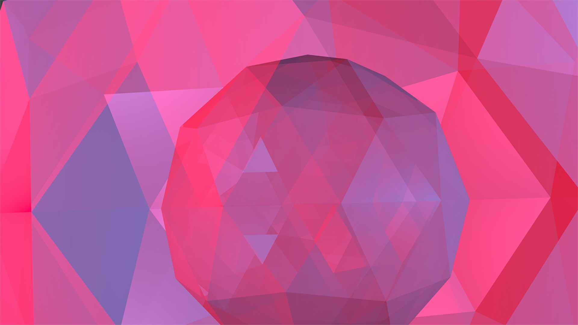 General 1920x1080 low poly digital art pink CGI geometric figures sphere