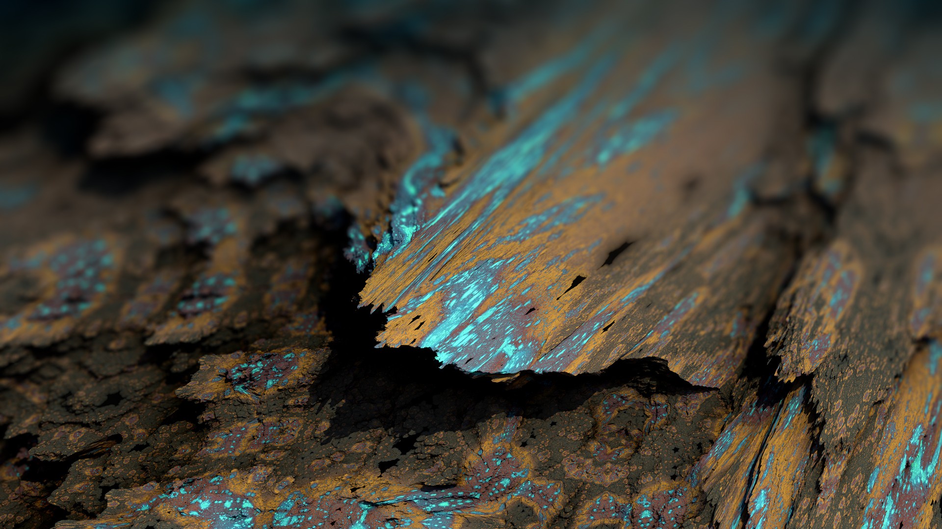 General 1920x1080 Procedural Minerals mineral brown artwork abstract digital art depth of field