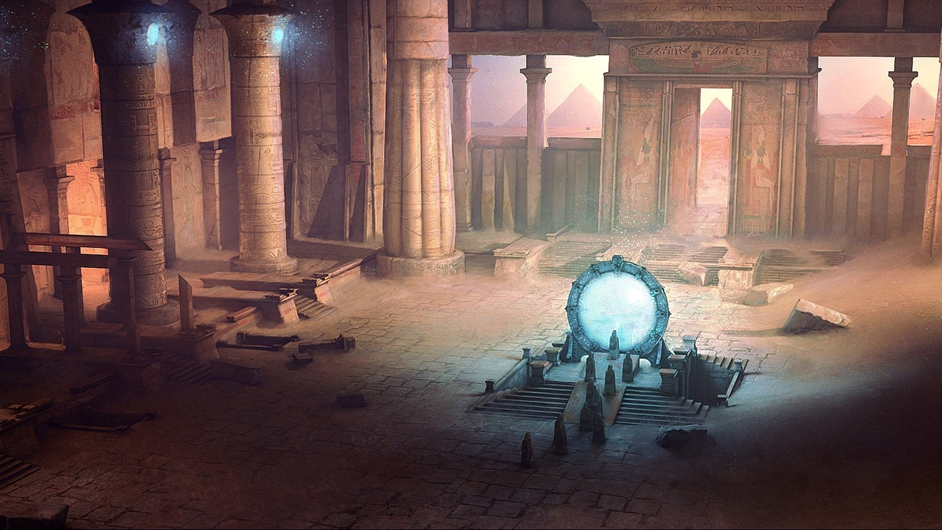 General 1920x1080 Stargate artwork ancient ruins Egypt TV series science fiction