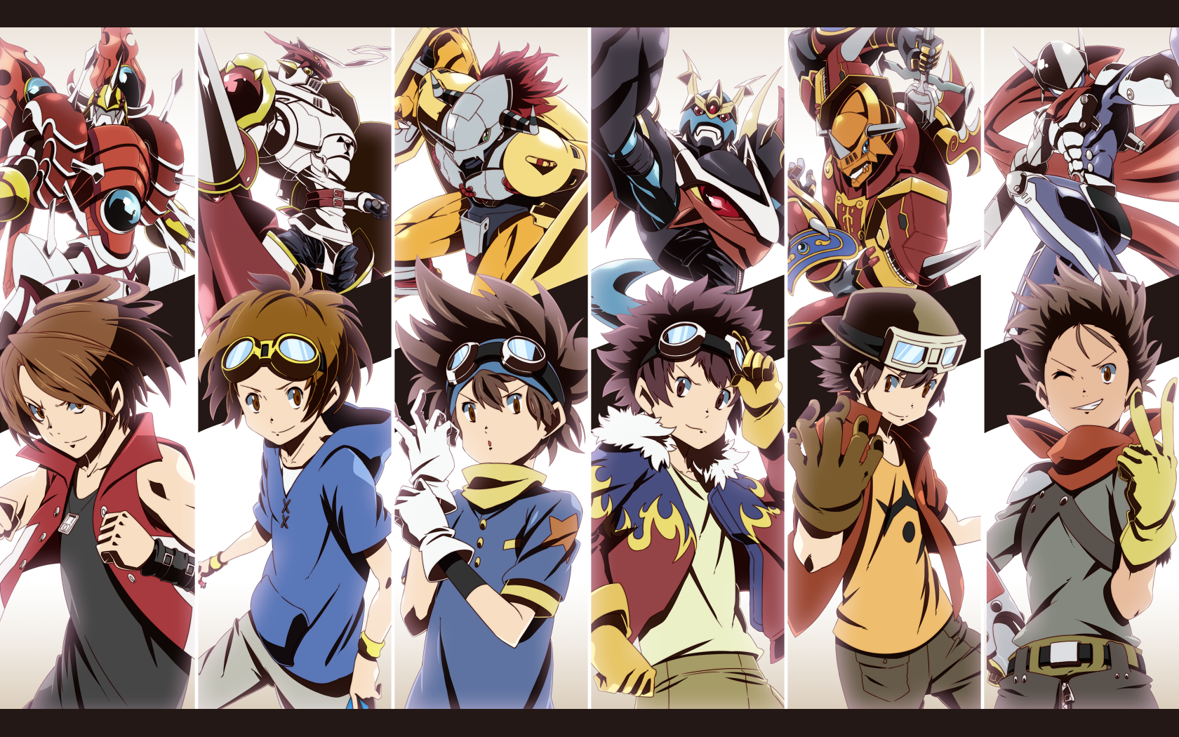 Anime 1680x1050 Digimon Frontier Digimon Tamers collage anime