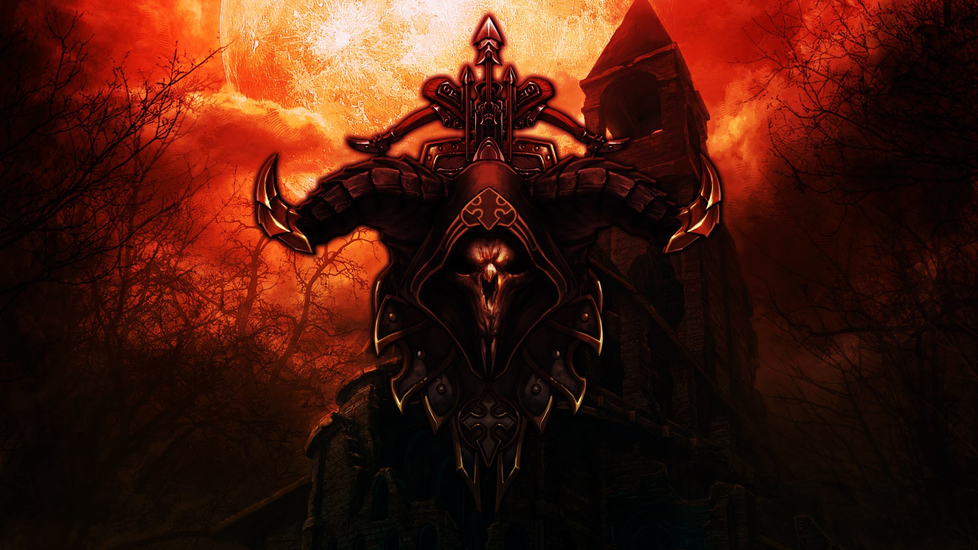 General 1920x1080 Diablo III Demon Hunter video games skull PC gaming video game art