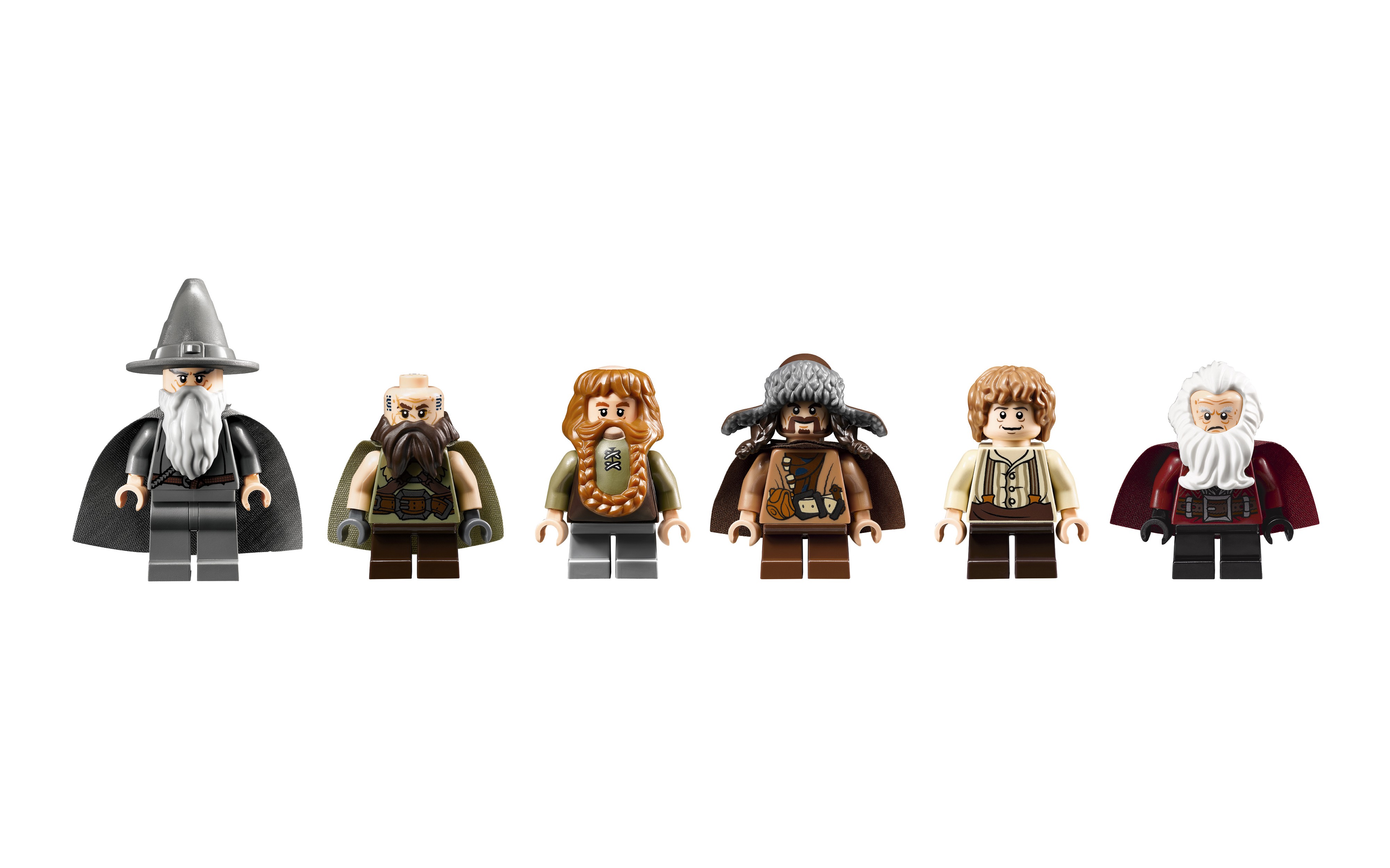 General 4000x2500 LEGO The Hobbit toys simple background white background Gandalf Bilbo Baggins figurines Bofur Dwalin book characters