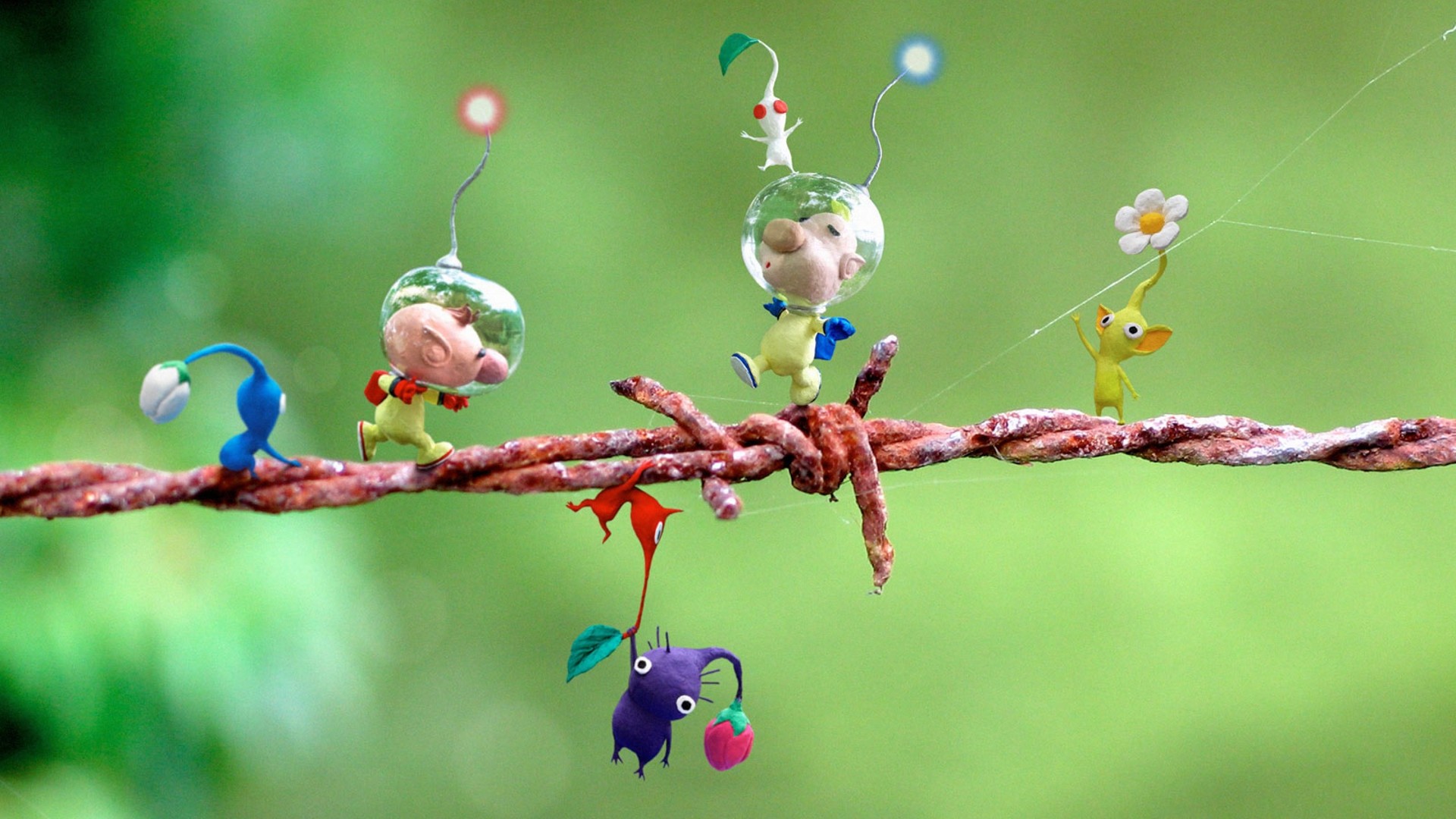 General 1920x1080 pikmin video game art rust barbed wire