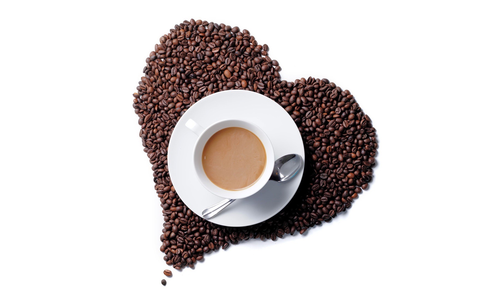 General 1920x1200 coffee cup food heart (design) simple background white background spoon coffee beans