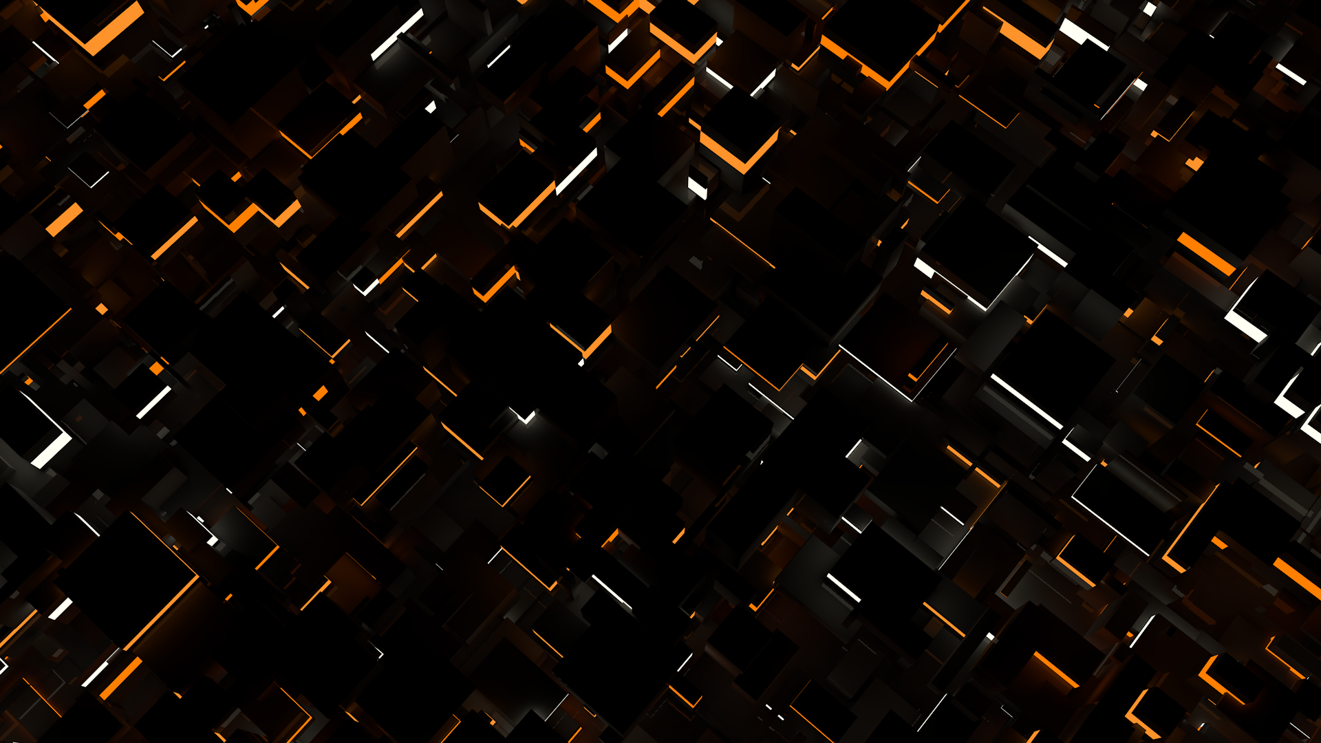General 1920x1080 Cinema 4D cube 3D Abstract abstract CGI 3D Blocks orange black