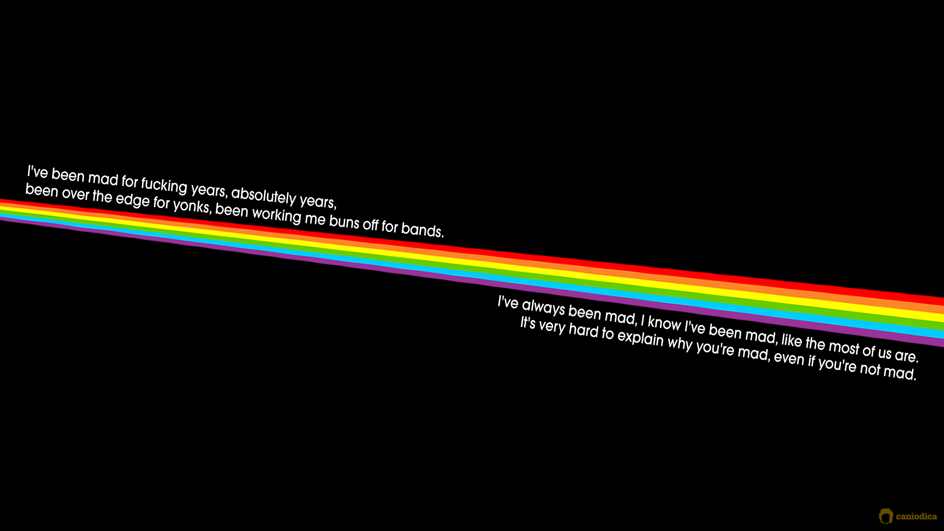 General 1920x1080 Pink Floyd dark The Dark Side of the Moon black minimalism rainbows quote music black background