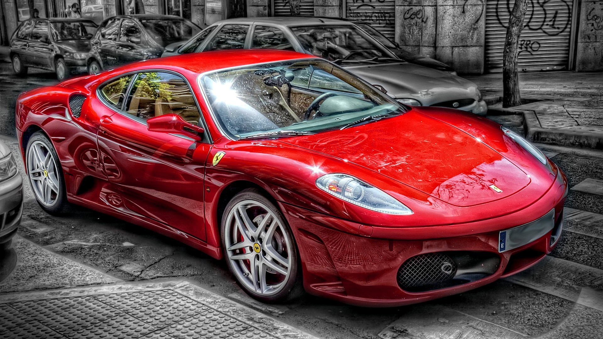 General 1920x1080 Ferrari F430 Ferrari car vehicle selective coloring red cars italian cars Stellantis HDR