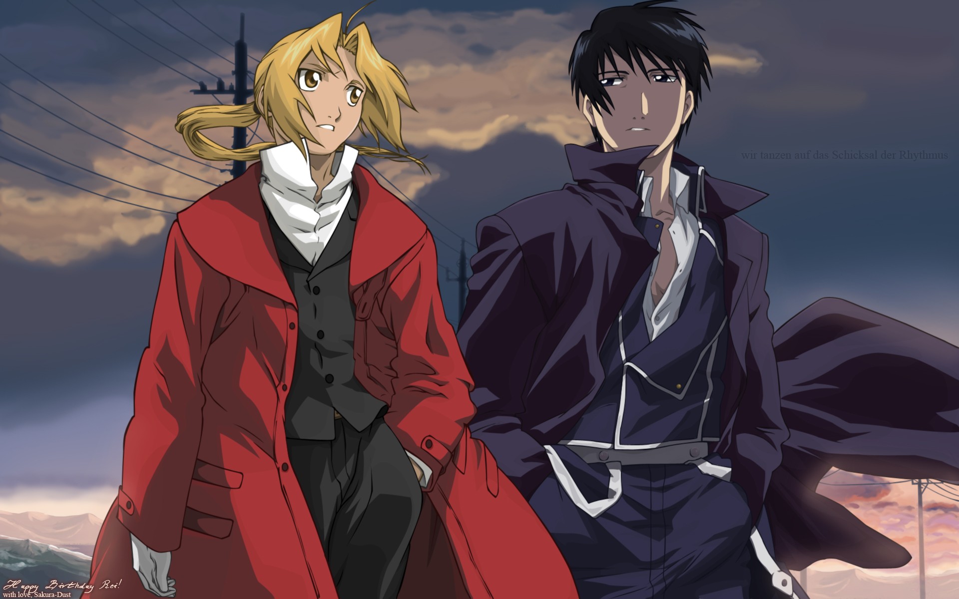 Anime 1920x1200 Fullmetal Alchemist: Brotherhood Elric Edward Roy Mustang anime anime boys