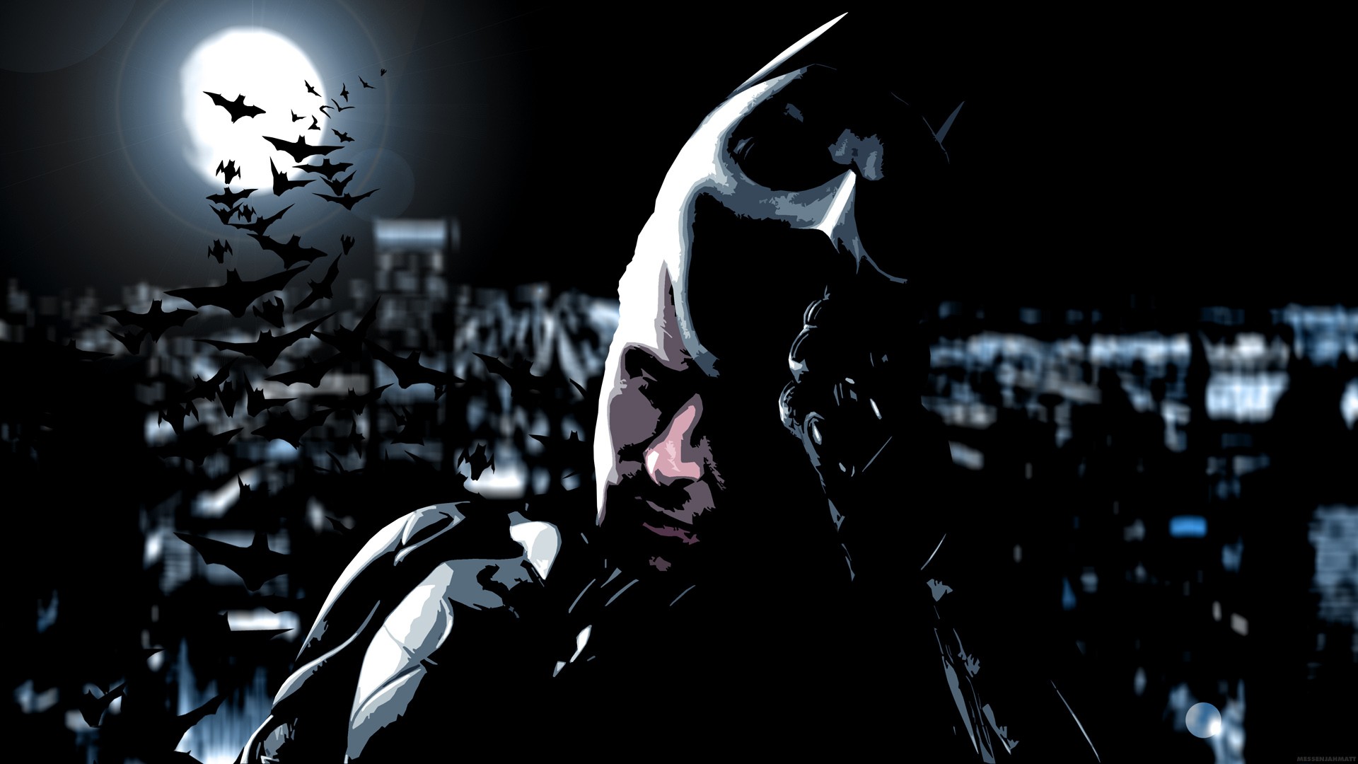 General 1920x1080 movies Batman The Dark Knight MessenjahMatt Moon bats mask artwork