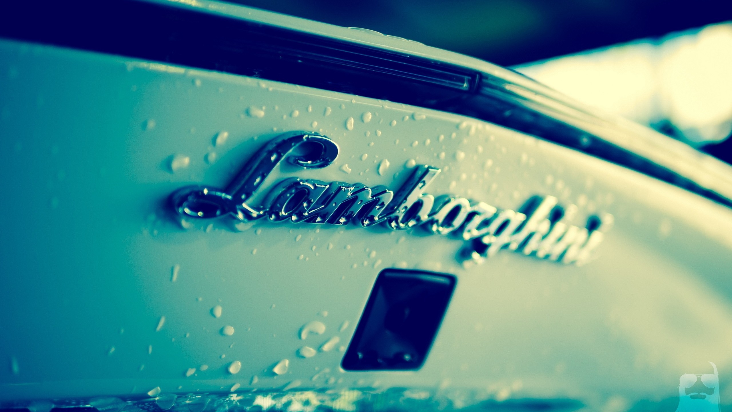 General 2560x1440 Lamborghini logo water drops car vehicle filter