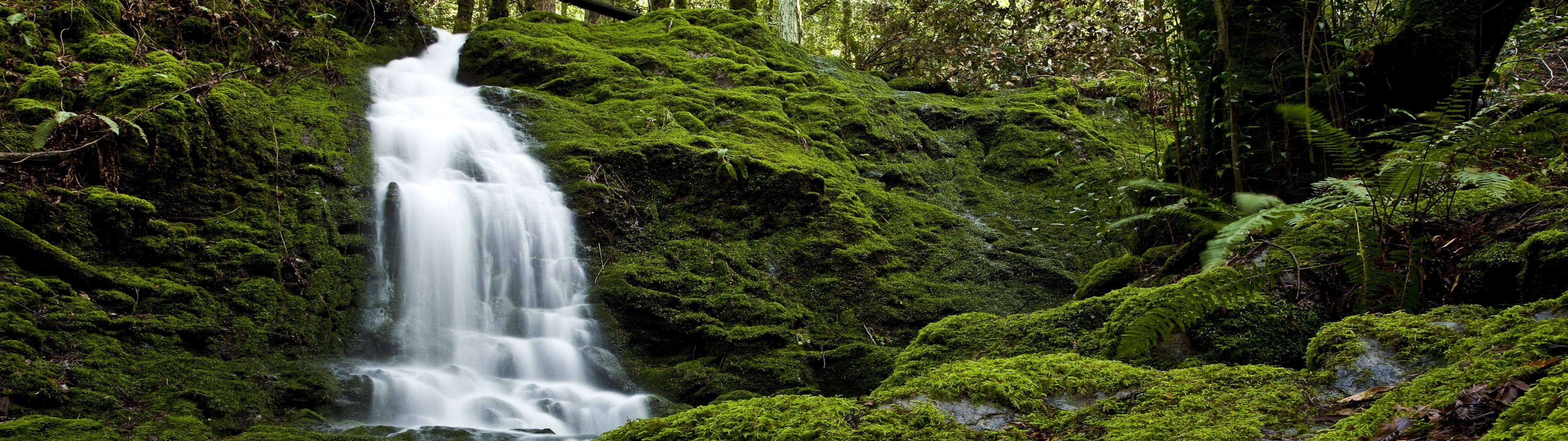 General 3840x1080 nature waterfall forest