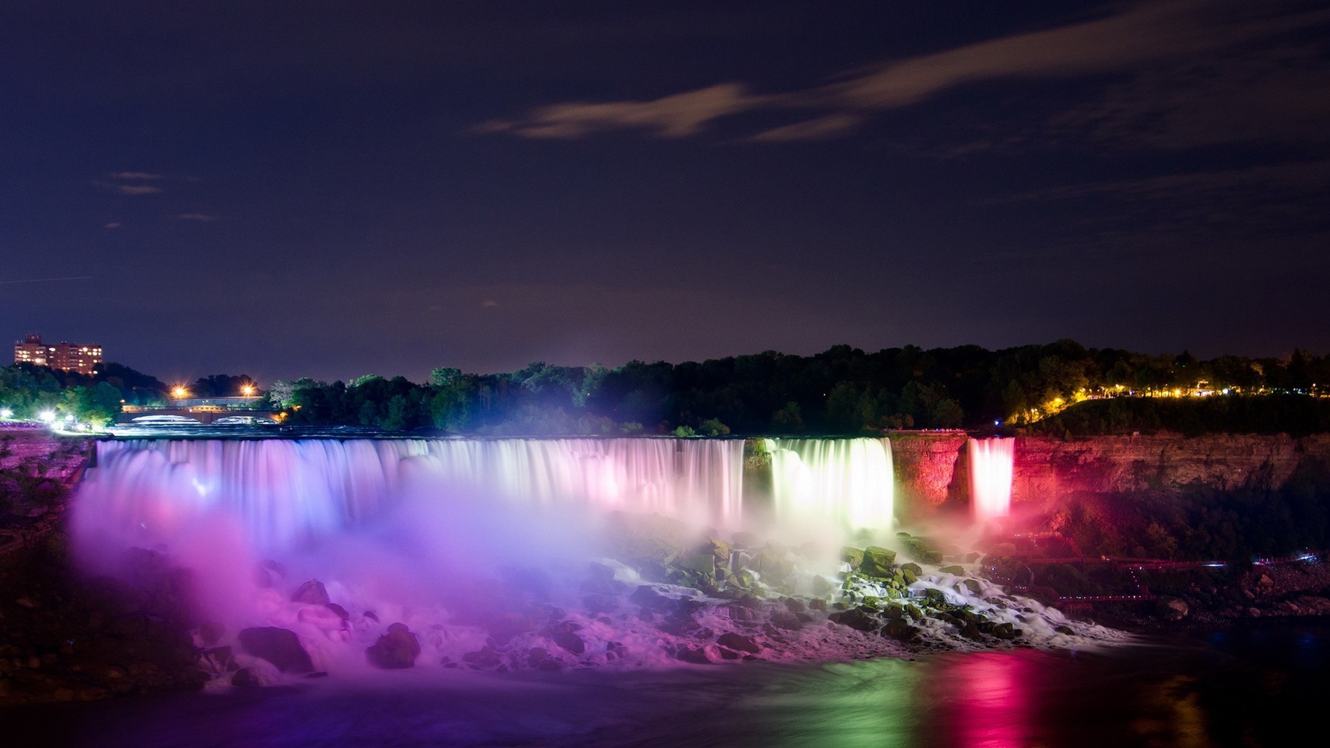 General 1920x1080 waterfall lights lake river Niagara Falls