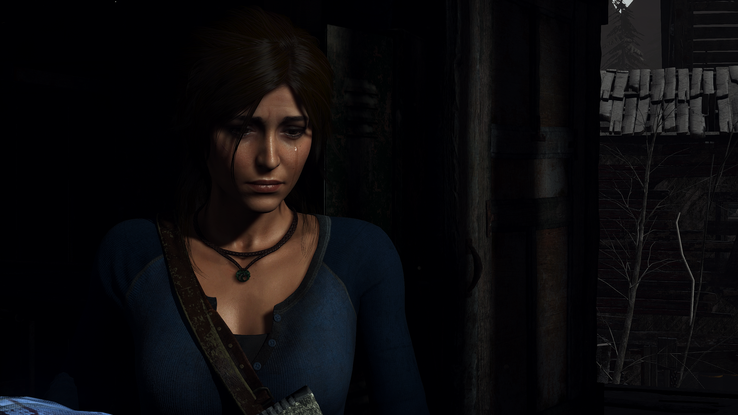 General 2560x1440 Rise of the Tomb Raider screen shot Video Game Heroes video games Lara Croft (Tomb Raider) PC gaming sad tears video game girls video game characters