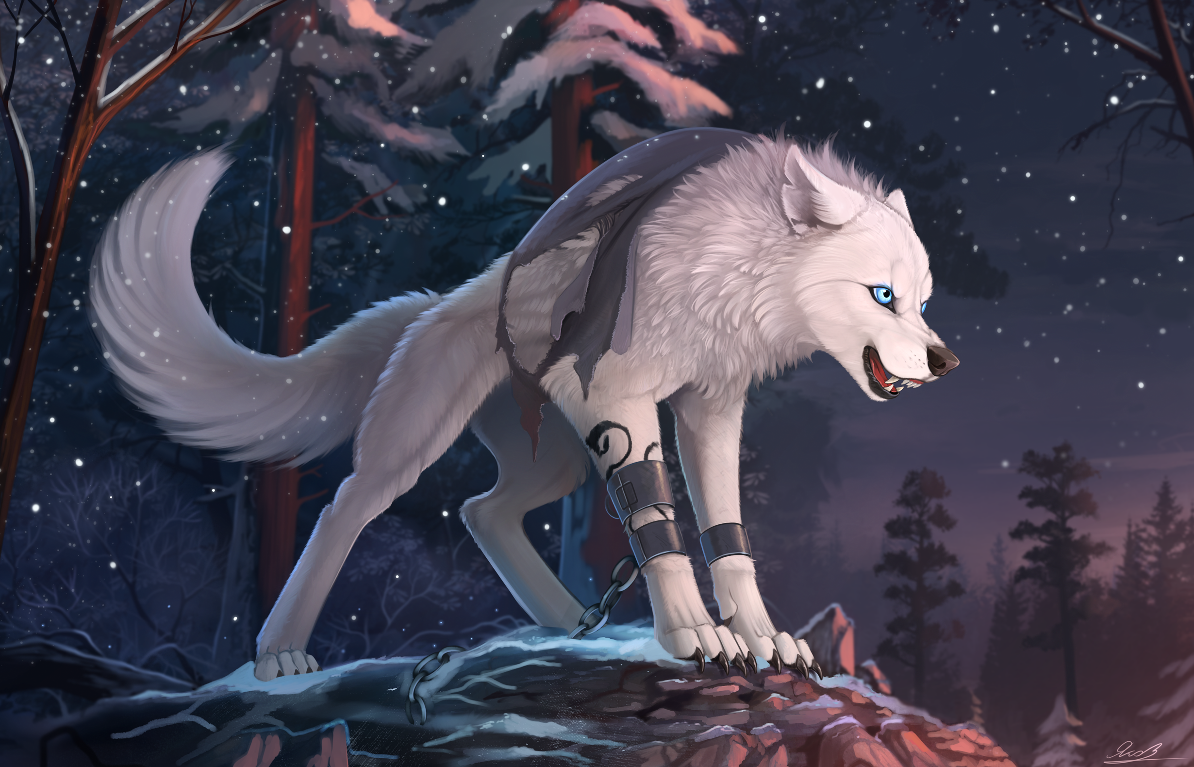 Anime 2460x1580 furry wolf animals