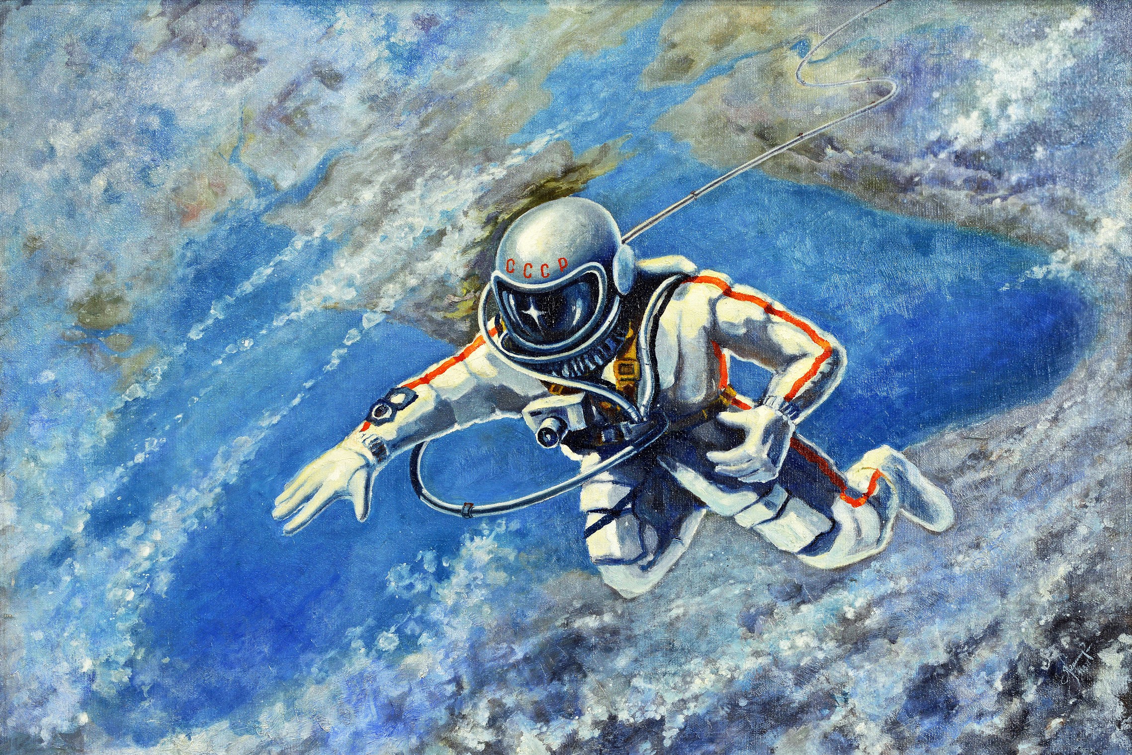 General 2277x1518 astronaut artwork USSR digital art