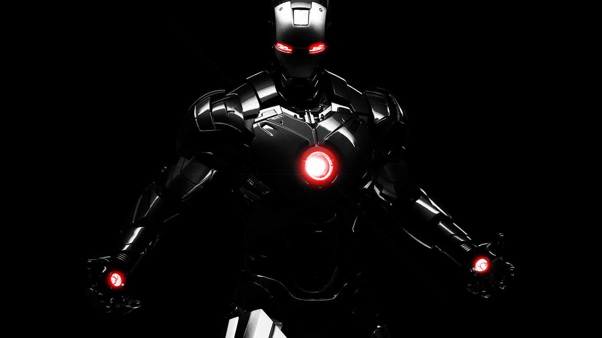 General 1920x1080 armor simple background digital art CGI Iron Man red eyes glowing eyes black background superior iron man