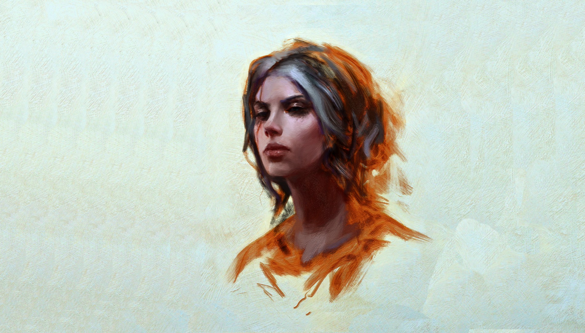 General 1900x1080 Cirilla Fiona Elen Riannon fantasy girl artwork video games The Witcher drawing PC gaming RPG video game girls women