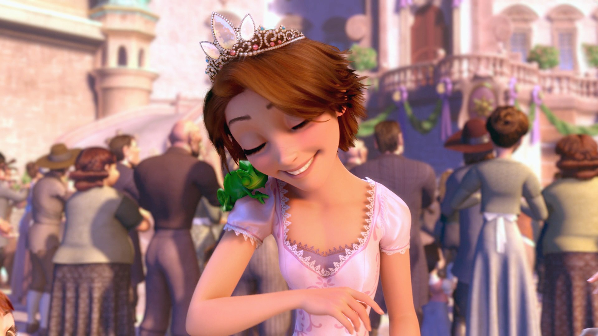 General 1920x1080 Rapunzel Disney Tangled Disney princesses movies animated movies fantasy girl film stills smiling princess crown