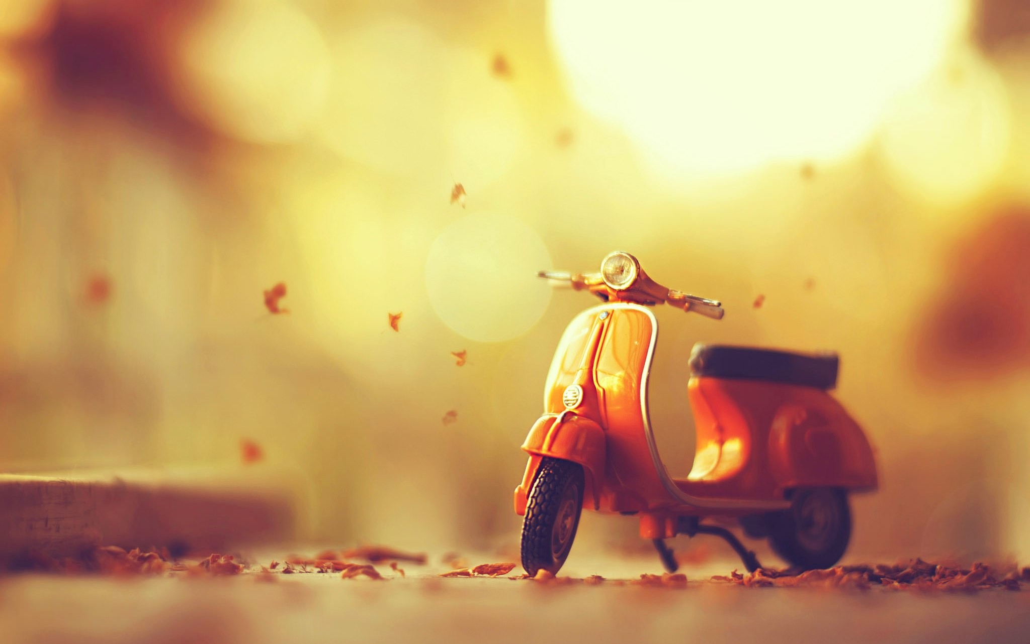 General 2048x1282 leaves fall toys tilt shift scooters vehicle DeviantArt