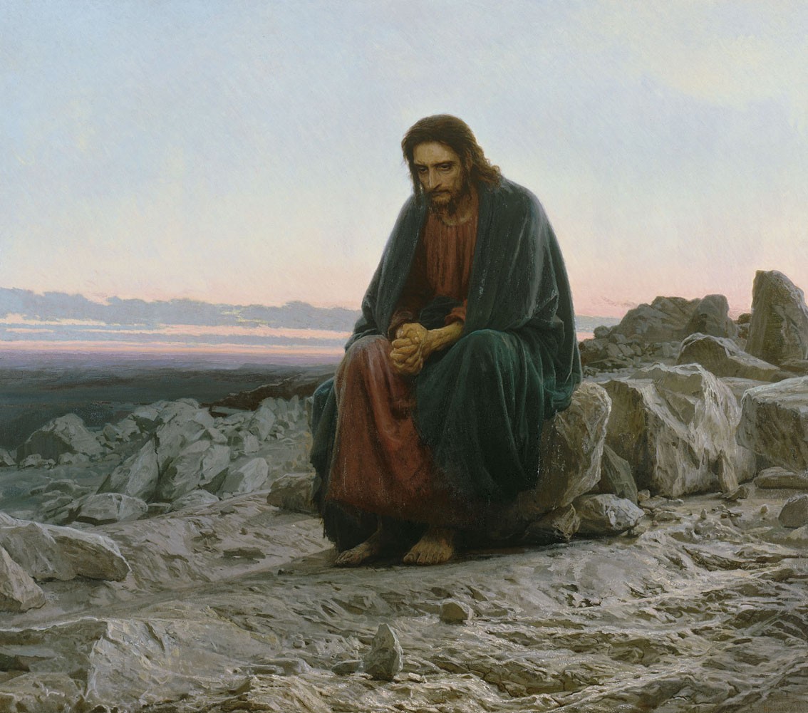 General 1134x1001 Jesus Christ religion painting artwork sitting men rocks classic art desert