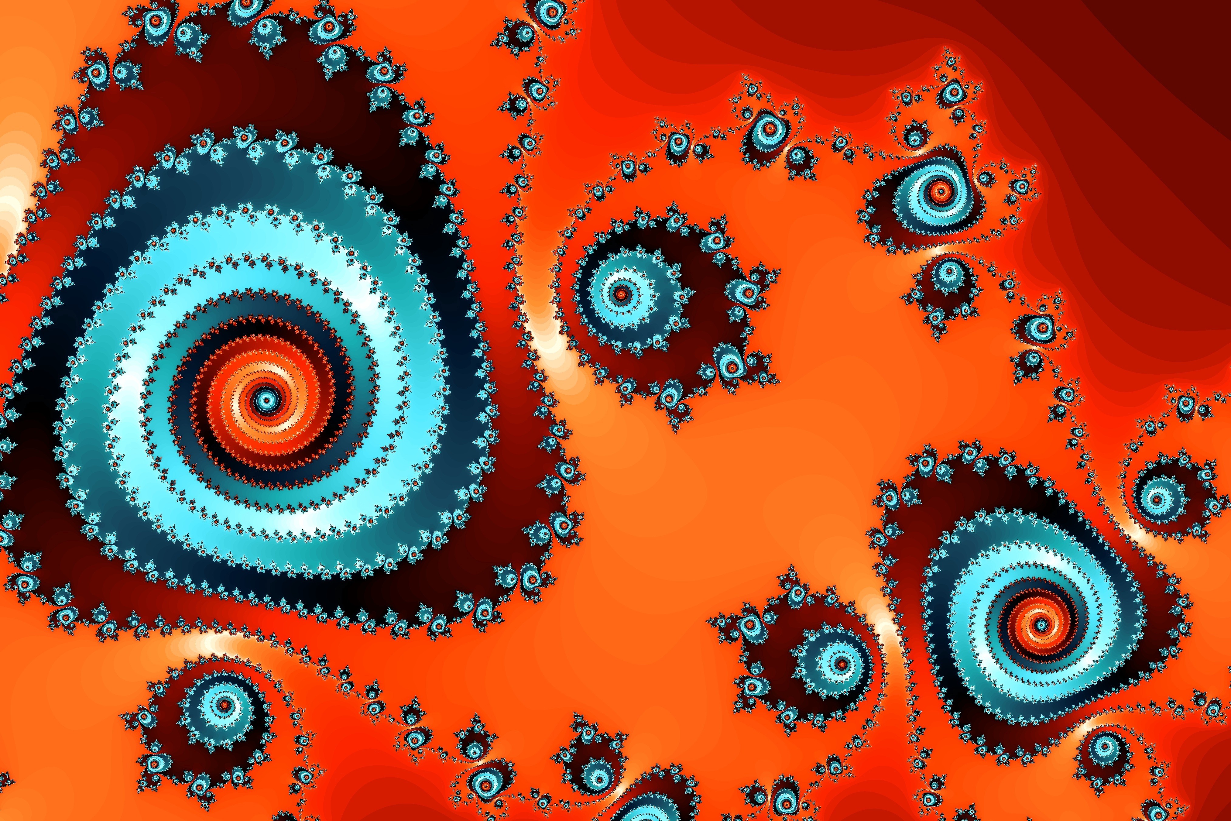 General 4052x2702 fractal shapes orange background digital art