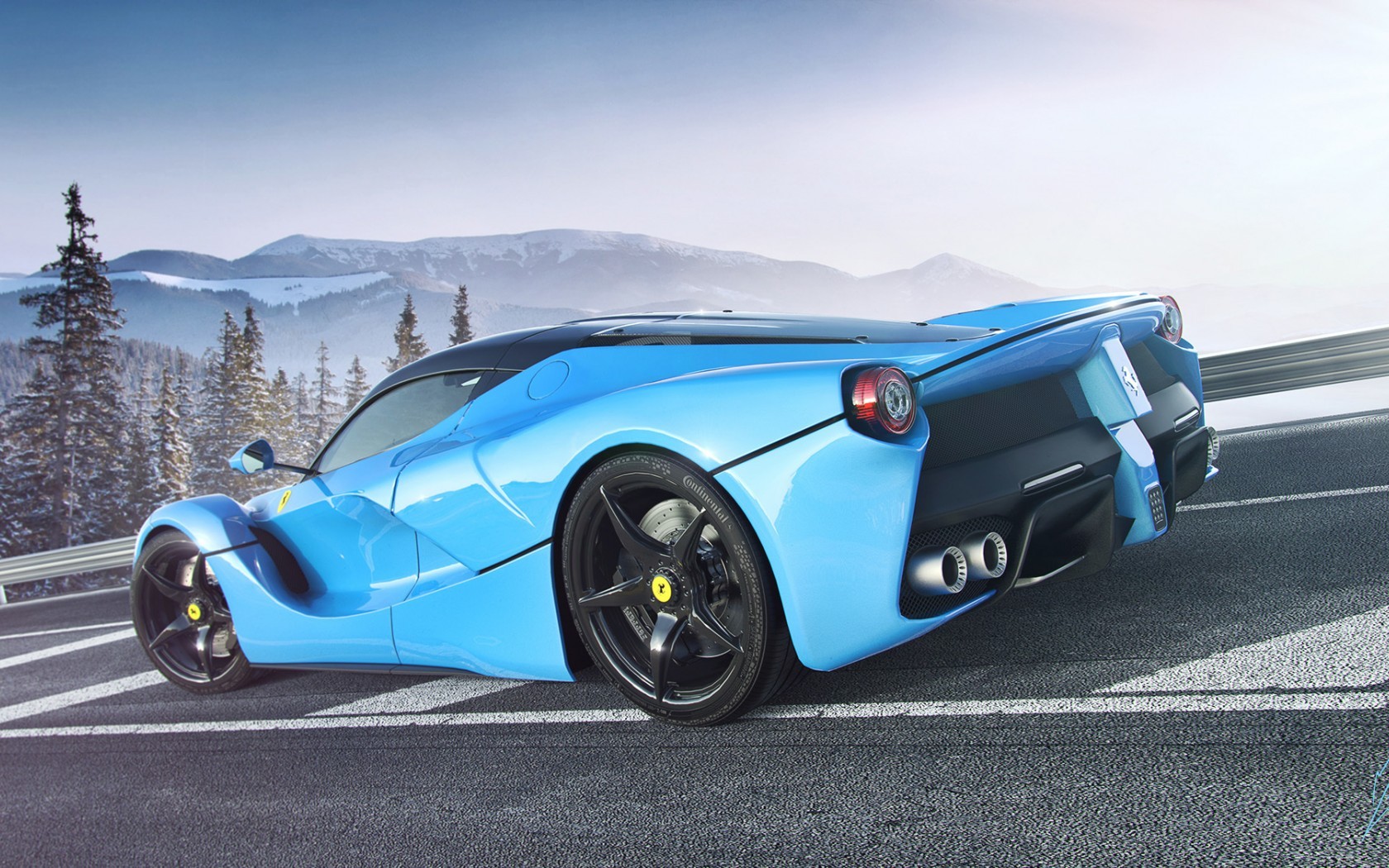 General 1680x1050 Ferrari LaFerrari car blue cars cyan Ferrari vehicle Hypercar italian cars Stellantis hybrid (car)