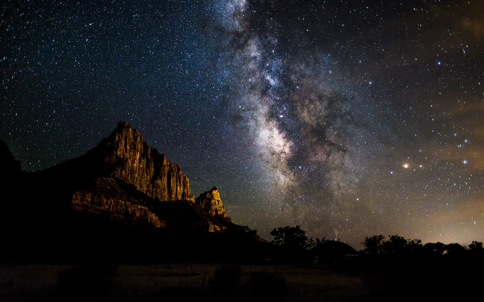 General 1920x1200 nature stars sky digital art night landscape Milky Way rocks