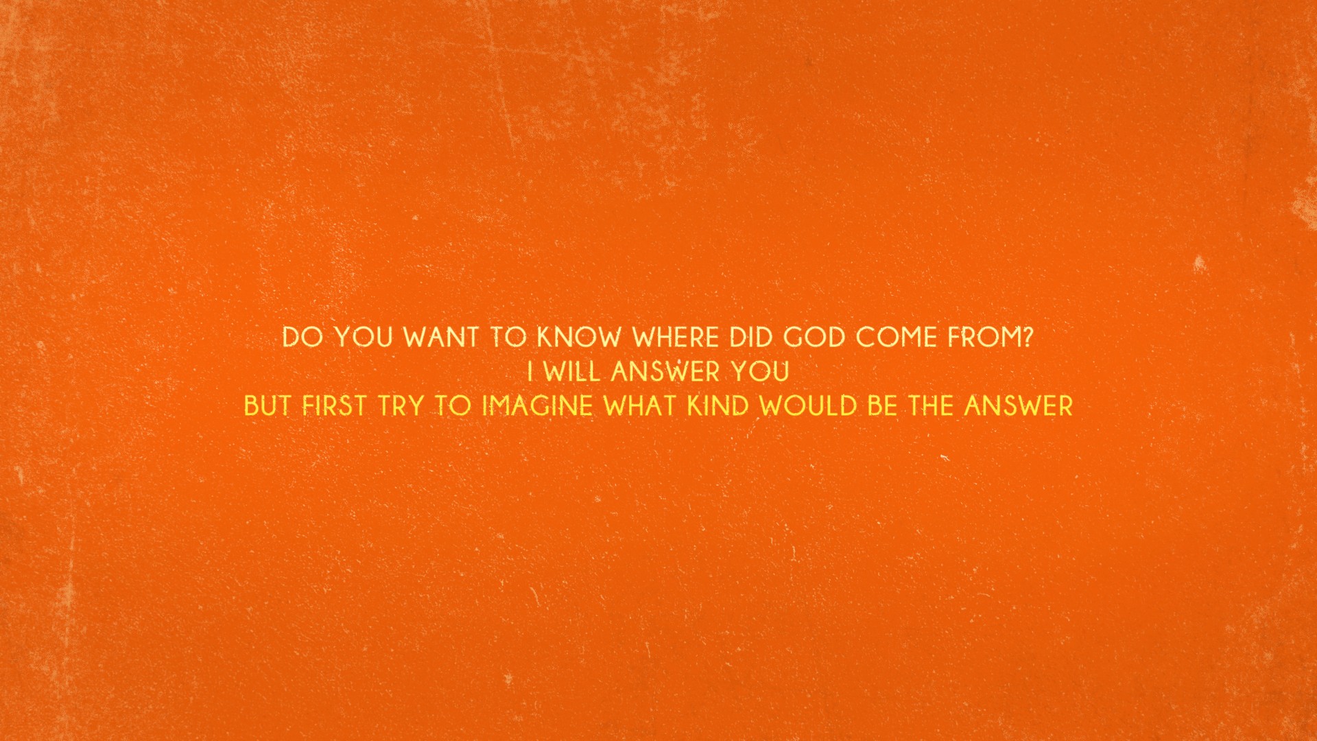 General 1920x1080 God Jesus Christ quote gibberish orange background simple background typography