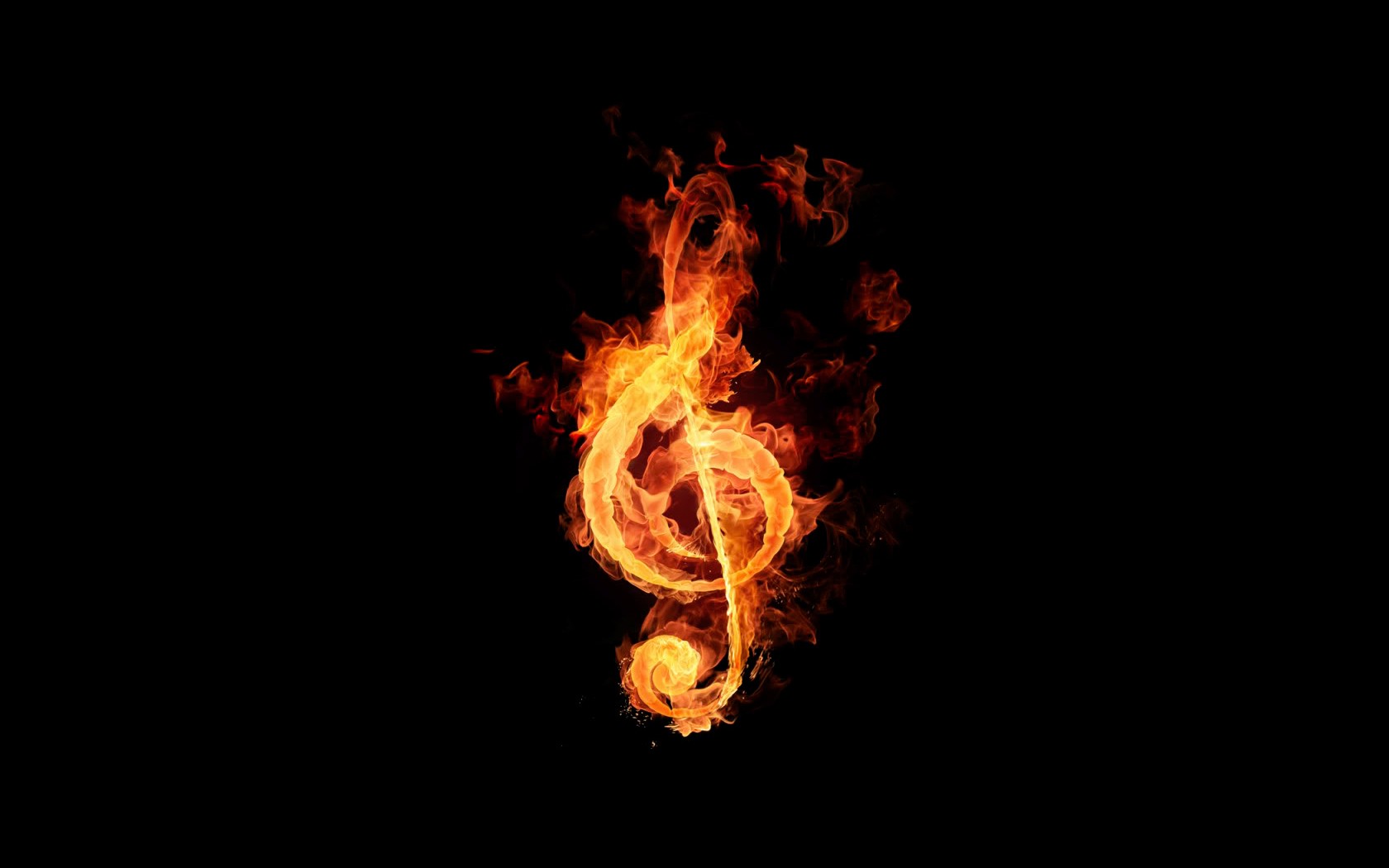 General 1680x1050 music musical notes simple background fire burning Flame Painter minimalism black background digital art