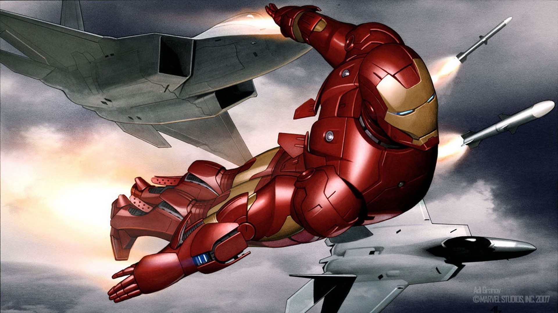 General 1920x1080 comics Iron Man comic art military aircraft Marvel Comics Marvel Cinematic Universe