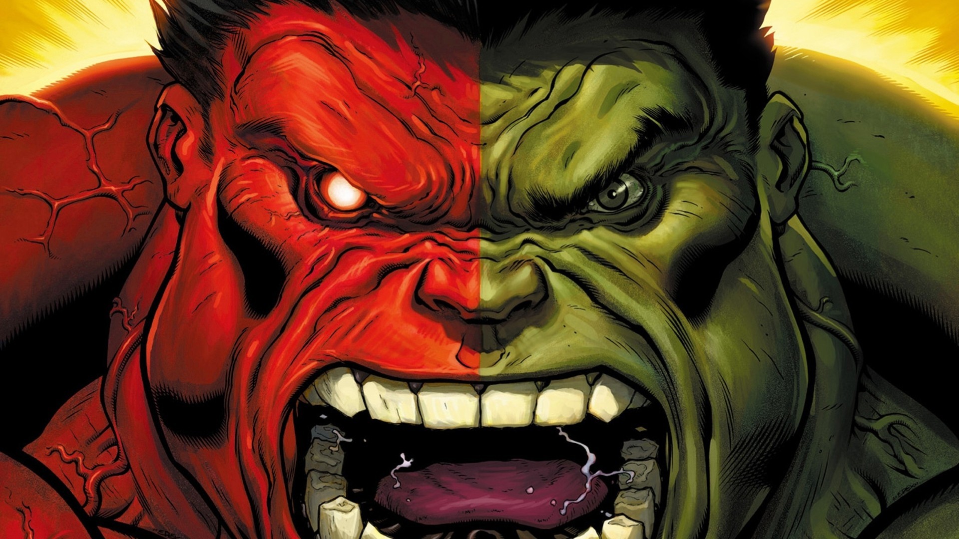 General 1920x1080 Hulk comics comic art red hulk frontal view