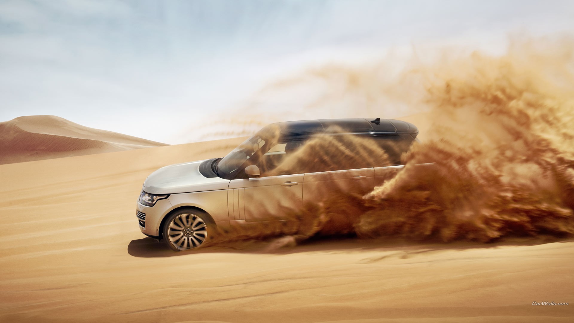 General 1920x1080 Range Rover car desert dunes vehicle Land Rover watermarked offroad British cars SUV
